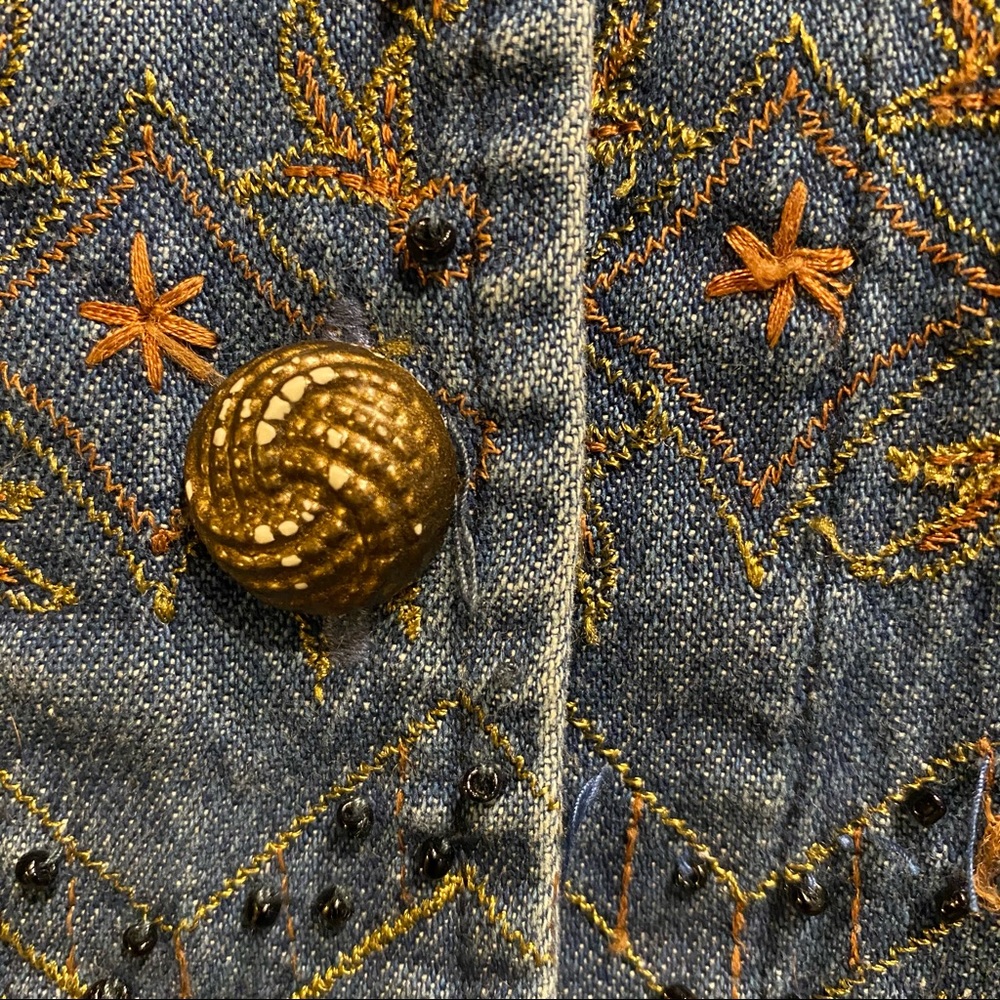 new directions Embroidered Blue Denim Jacket - Picture 5 of 8